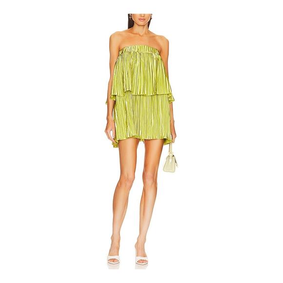 L'Idee 'Reveries' Green Polyester Mini Dress Size 12 / L